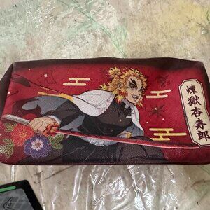 Kyojuro Rengoku Demon Slayer Small Pouch Bag 7" x 5" 3" Pencil Make Up Bag